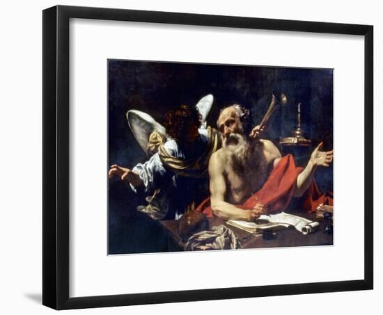 Saint Jerome & The Angel-Simon Vouet-Framed Giclee Print