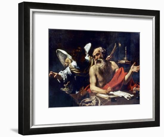 Saint Jerome & The Angel-Simon Vouet-Framed Giclee Print