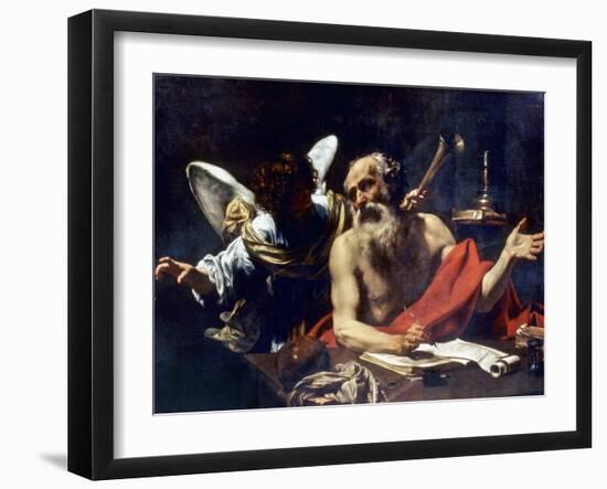 Saint Jerome & The Angel-Simon Vouet-Framed Giclee Print