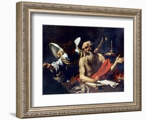 Saint Jerome & The Angel-Simon Vouet-Framed Giclee Print