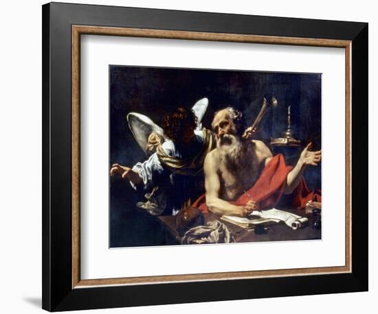 Saint Jerome & The Angel-Simon Vouet-Framed Giclee Print