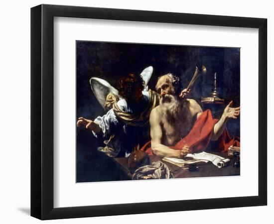 Saint Jerome & The Angel-Simon Vouet-Framed Giclee Print