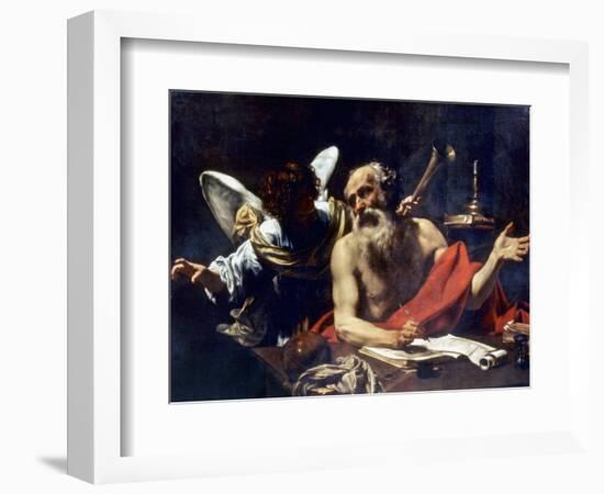 Saint Jerome & The Angel-Simon Vouet-Framed Giclee Print