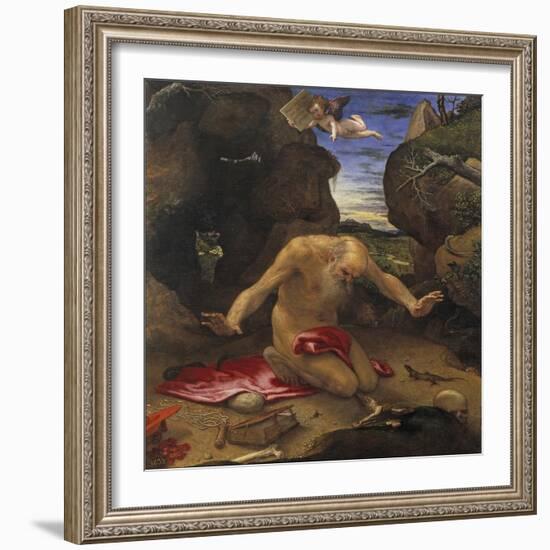 Saint Jerome-Lorenzo Lotto-Framed Giclee Print