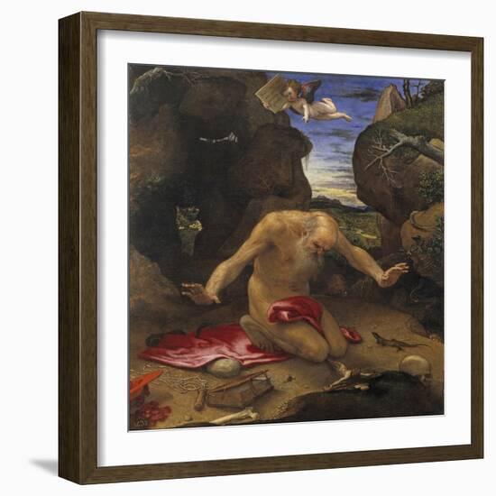 Saint Jerome-Lorenzo Lotto-Framed Giclee Print