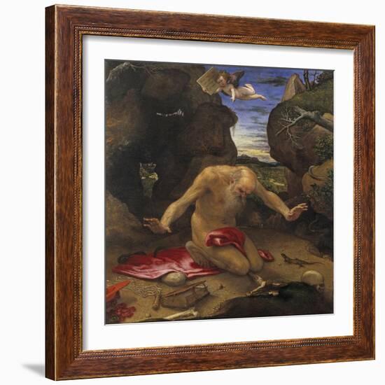 Saint Jerome-Lorenzo Lotto-Framed Giclee Print