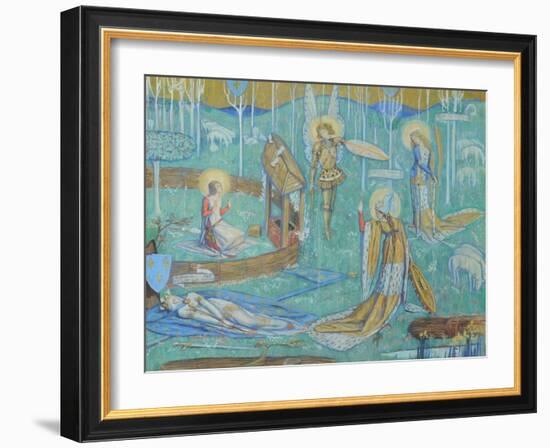 Saint Joan and Her Voices, c.1924-Charles Ricketts-Framed Giclee Print