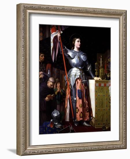 Saint Joan of Arc at Coronation of King Charles VII in Reims Cathedral-Jean-Auguste-Dominique Ingres-Framed Giclee Print