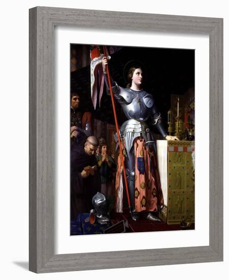 Saint Joan of Arc at Coronation of King Charles VII in Reims Cathedral-Jean-Auguste-Dominique Ingres-Framed Giclee Print