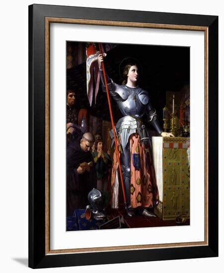 Saint Joan of Arc at Coronation of King Charles VII in Reims Cathedral-Jean-Auguste-Dominique Ingres-Framed Giclee Print