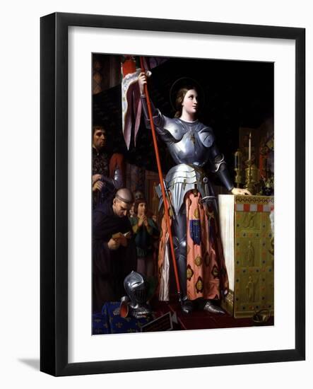 Saint Joan of Arc at Coronation of King Charles VII in Reims Cathedral-Jean-Auguste-Dominique Ingres-Framed Giclee Print