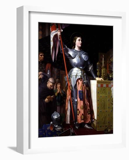 Saint Joan of Arc at Coronation of King Charles VII in Reims Cathedral-Jean-Auguste-Dominique Ingres-Framed Giclee Print