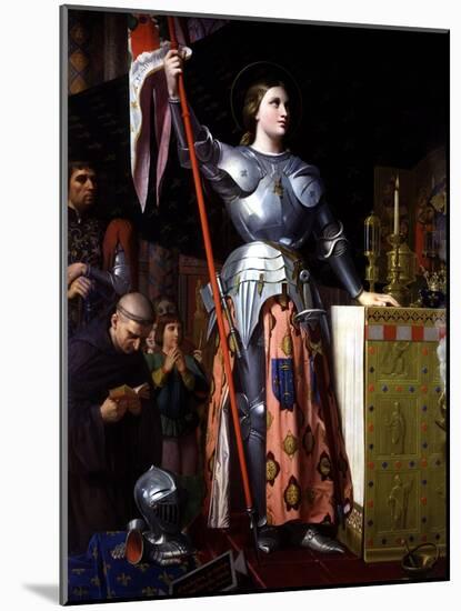 Saint Joan of Arc at Coronation of King Charles VII in Reims Cathedral-Jean-Auguste-Dominique Ingres-Mounted Giclee Print