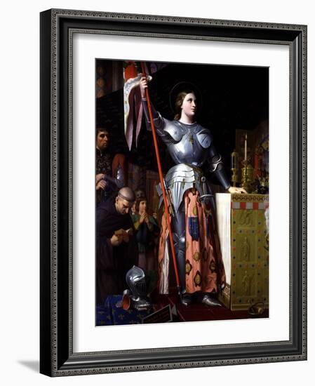 Saint Joan of Arc at Coronation of King Charles VII in Reims Cathedral-Jean-Auguste-Dominique Ingres-Framed Giclee Print