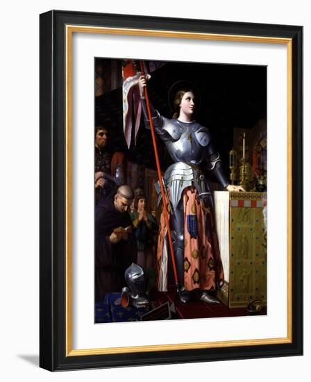 Saint Joan of Arc at Coronation of King Charles VII in Reims Cathedral-Jean-Auguste-Dominique Ingres-Framed Giclee Print