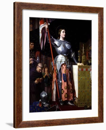 Saint Joan of Arc at Coronation of King Charles VII in Reims Cathedral-Jean-Auguste-Dominique Ingres-Framed Giclee Print