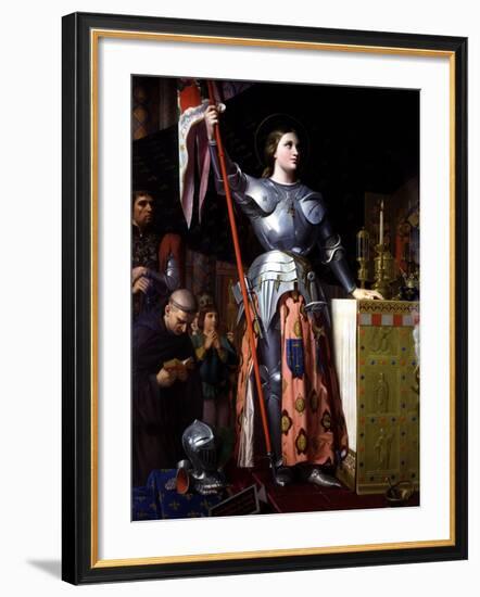 Saint Joan of Arc at Coronation of King Charles VII in Reims Cathedral-Jean-Auguste-Dominique Ingres-Framed Giclee Print