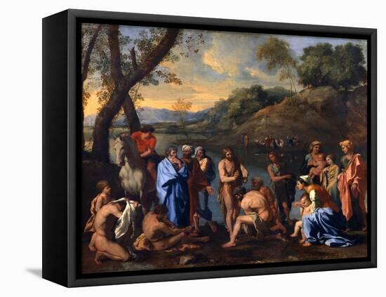 Saint John Baptizing the People, C1636-1637-Nicolas Poussin-Framed Premier Image Canvas