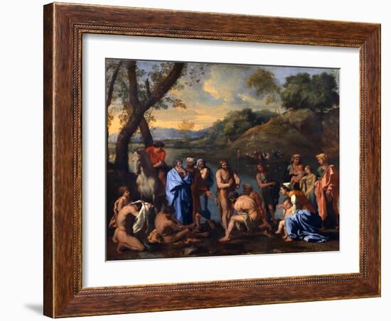 Saint John Baptizing the People, C1636-1637-Nicolas Poussin-Framed Giclee Print