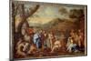 Saint John Baptizing the People. Saint John the Baptist Blessed Men by a River, 17Th Century (Oil O-Nicolas Poussin-Mounted Giclee Print