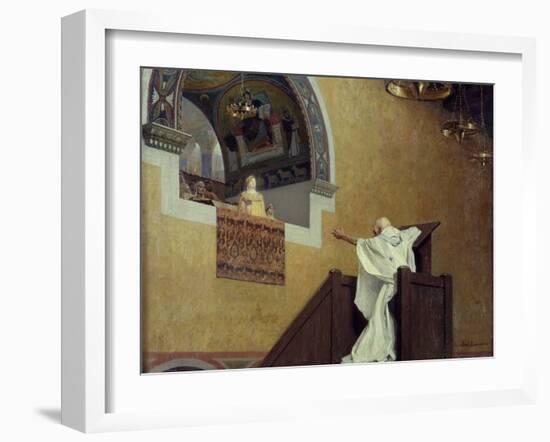 Saint John Chrysostom Confronting the Empress Eudoxia by Jean Paul Laurens-null-Framed Photographic Print