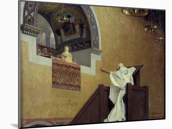 Saint John Chrysostom Confronting the Empress Eudoxia by Jean Paul Laurens-null-Mounted Photographic Print