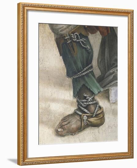 Saint John Evangelist Resuscitating Drusiana by Filippino Lippi, Detail of Footwear, Fresco, 1502-Filippino Lippi-Framed Giclee Print