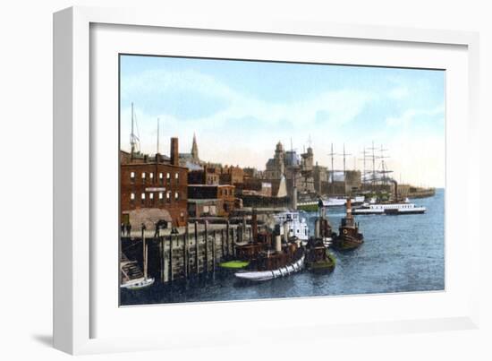 Saint John Harbour, Saint John, New Brunswick, Canada, C1900s-null-Framed Giclee Print