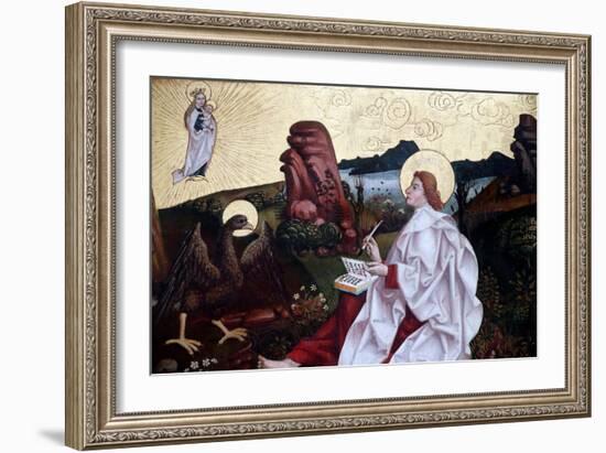 Saint John on Patmos (Oil on Wood Panel)-Martin Schongauer-Framed Giclee Print