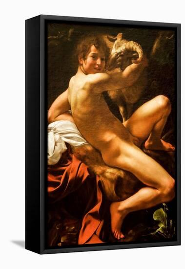 Saint John the Baptist, 16-17Th Century (Oil on Canvas)-Michelangelo Merisi da Caravaggio-Framed Premier Image Canvas