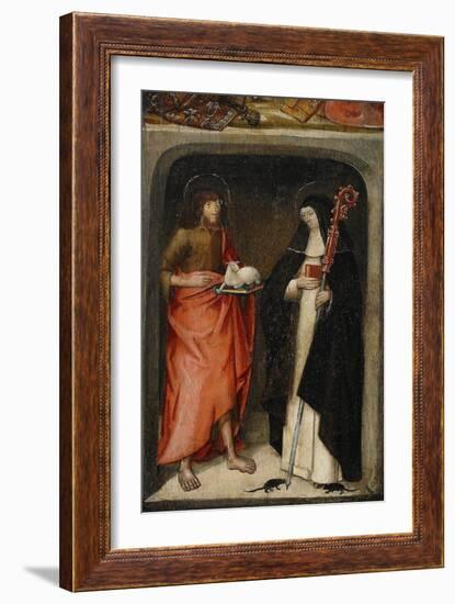 Saint John the Baptist and Saint Gertrude of Nivelles, 1480-null-Framed Giclee Print