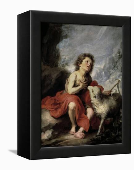 Saint John the Baptist as a Child, 1670-1680-Bartolome Esteban Murillo-Framed Premier Image Canvas