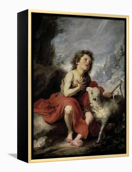 Saint John the Baptist as a Child, 1670-1680-Bartolome Esteban Murillo-Framed Premier Image Canvas