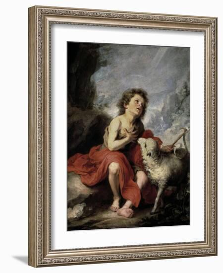 Saint John the Baptist as a Child, 1670-1680-Bartolome Esteban Murillo-Framed Giclee Print