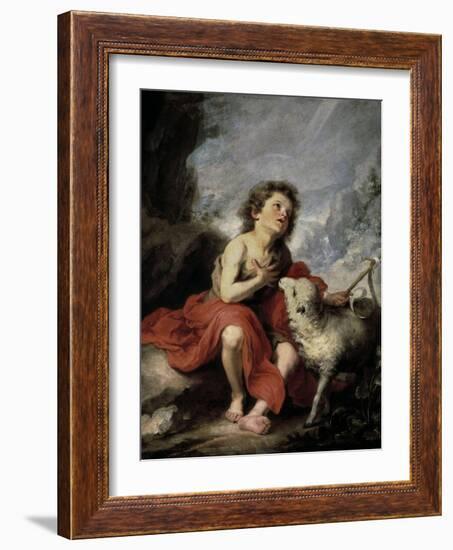 Saint John the Baptist as a Child, 1670-1680-Bartolome Esteban Murillo-Framed Giclee Print