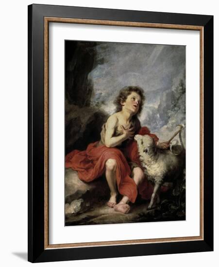 Saint John the Baptist as a Child, 1670-1680-Bartolome Esteban Murillo-Framed Giclee Print