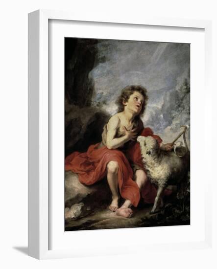 Saint John the Baptist as a Child, 1670-1680-Bartolome Esteban Murillo-Framed Giclee Print