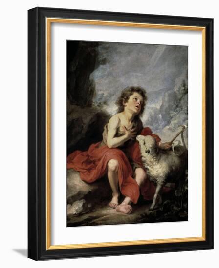 Saint John the Baptist as a Child, 1670-1680-Bartolome Esteban Murillo-Framed Giclee Print