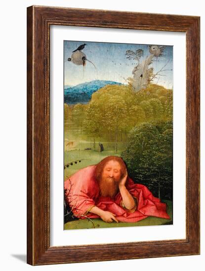 Saint John the Baptist in Meditation, C.1495-Hieronymus Bosch-Framed Giclee Print