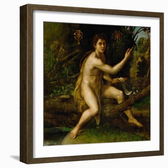 Saint John the Baptist in the Desert, Showing the Cross of the Passion-Raphael-Framed Giclee Print