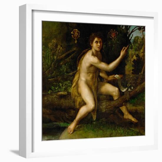 Saint John the Baptist in the Desert, Showing the Cross of the Passion-Raphael-Framed Giclee Print