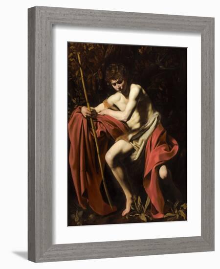 Saint John the Baptist in the Wilderness, 1604-5-Michelangelo Merisi da Caravaggio-Framed Giclee Print