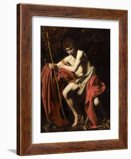 Saint John the Baptist in the Wilderness, 1604-5-Michelangelo Merisi da Caravaggio-Framed Giclee Print