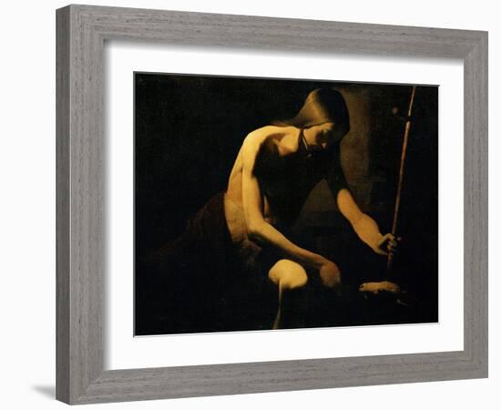 Saint John the Baptist in the Wilderness, circa 1645-1650-Georges de La Tour-Framed Giclee Print