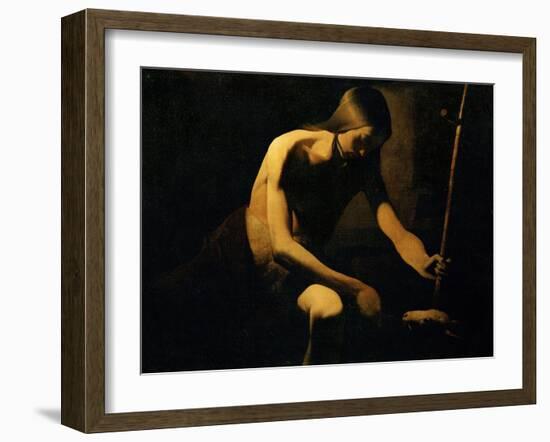 Saint John the Baptist in the Wilderness, circa 1645-1650-Georges de La Tour-Framed Giclee Print