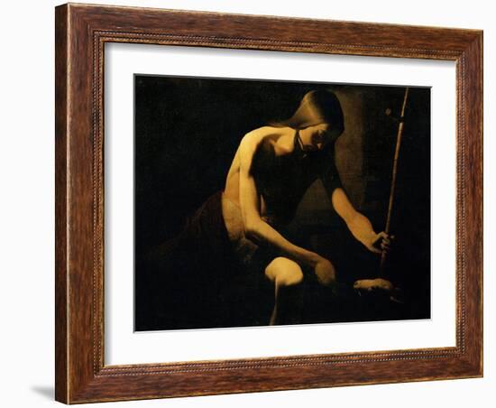 Saint John the Baptist in the Wilderness, circa 1645-1650-Georges de La Tour-Framed Giclee Print