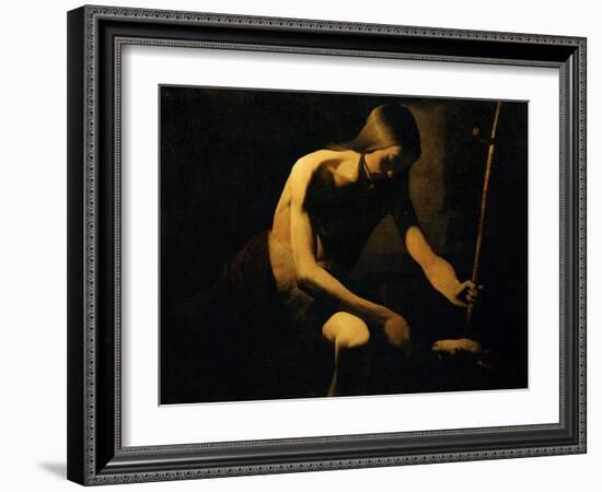 Saint John the Baptist in the Wilderness, circa 1645-1650-Georges de La Tour-Framed Giclee Print