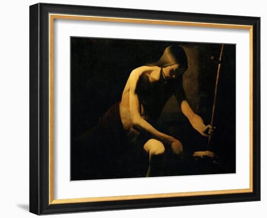 Saint John the Baptist in the Wilderness, circa 1645-1650-Georges de La Tour-Framed Giclee Print