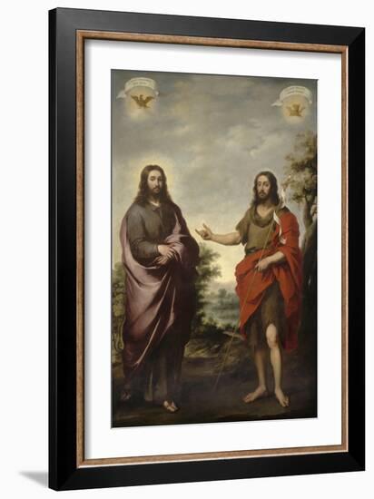 Saint John the Baptist Pointing to Christ, C.1655-Bartolome Esteban Murillo-Framed Giclee Print