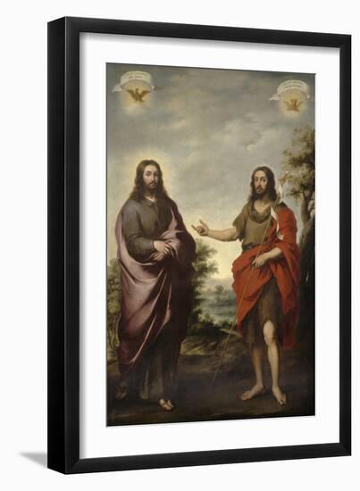 Saint John the Baptist Pointing to Christ, C.1655-Bartolome Esteban Murillo-Framed Giclee Print